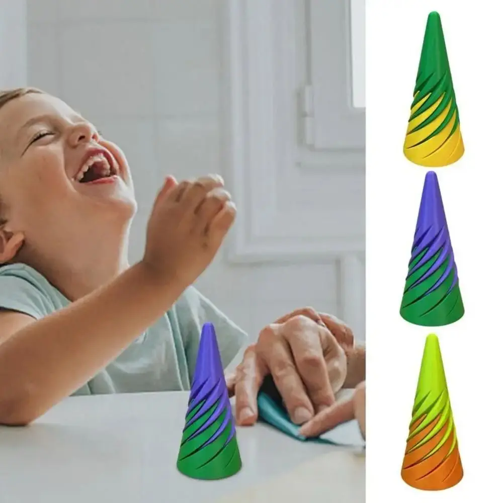 Intelligence Development Spiral Cone Fidget Toy Math Games Decorative Ornaments 3D Printed Spiral Cone Toy