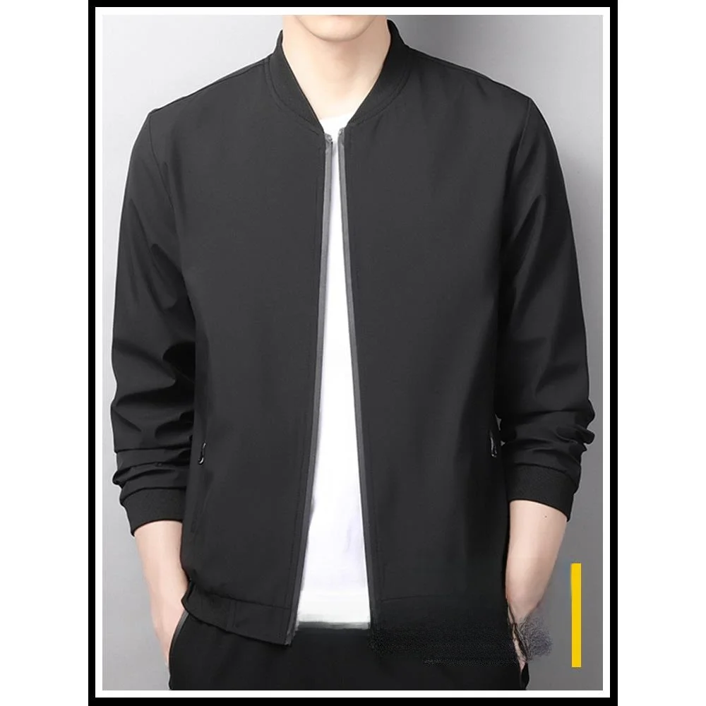 

Men's Faionable St Man Jaet Korean Sle Spring Autumn Baseball Collar Flight Coat Polyester Fiber Anti-Wrinkle Treaent