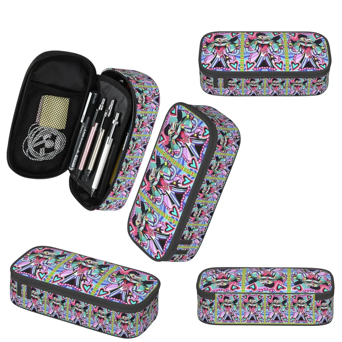 Piórnik Fizzarolli Helluva Boss dla Chłopca Dziewczynki Szkolny Organizer na Długopisy Torba na Przybory Szkolne Uchwyt na Długopisy