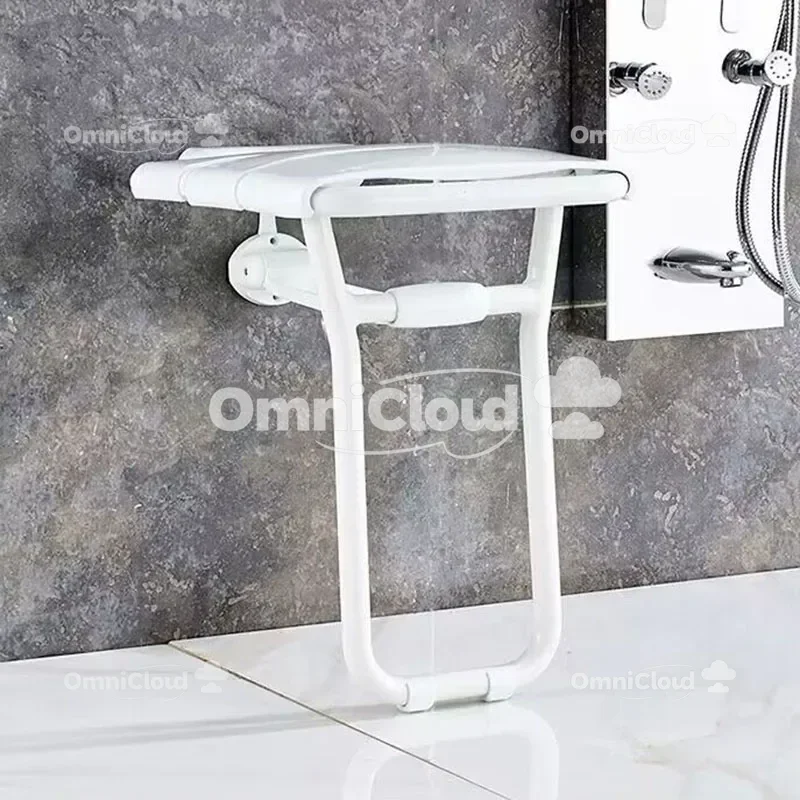 

Wall Mounted Bath Stool Stainless Steel PVC Plastic Bathroom Wall Foldable Bench F olding Shower Chair Shower F olding Seat BB
