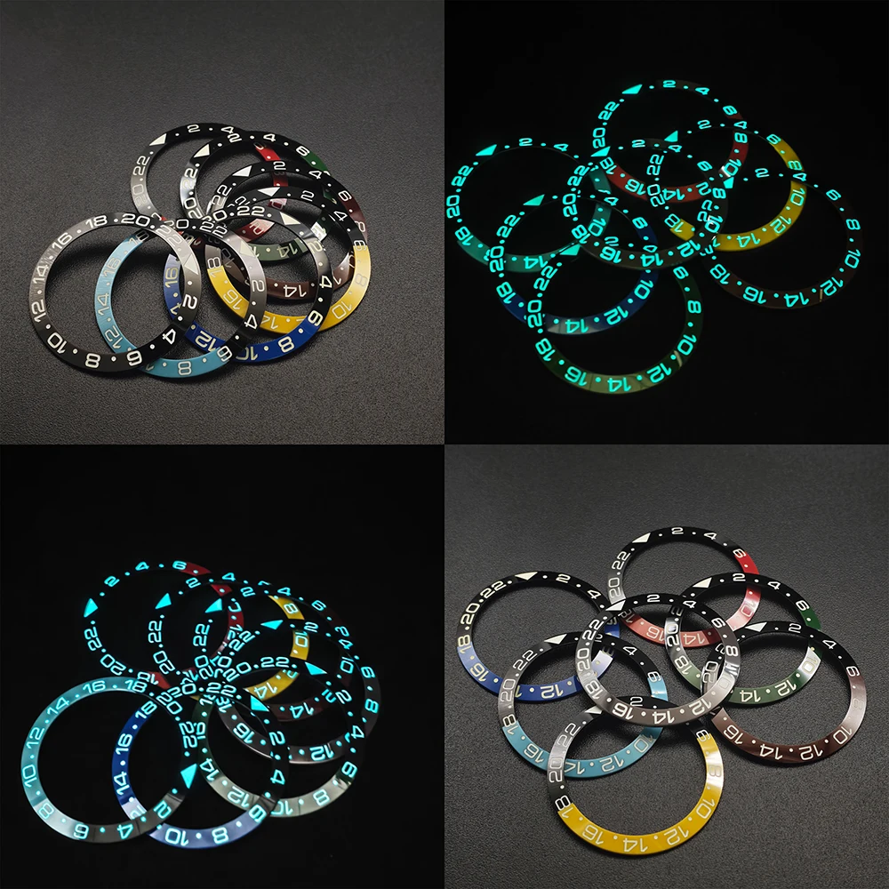 

Double Color Watch Ceramic Bezel Insert C3 Blue Luminous Fit SKX007 SKX009 Watch Case Diving Watch Part 38×30.5MM Inclined Bezel