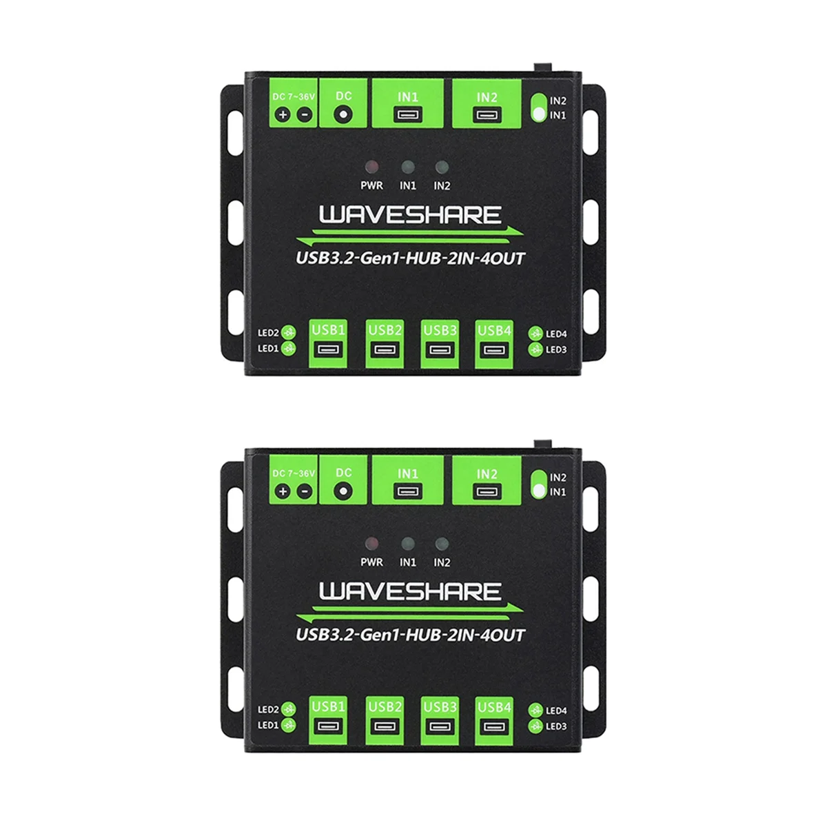 

2X Industrial 4-Way USB3.2 Hub 2IN-4OUT Dual Host Shared Random Switching Multiple Protection Circuit