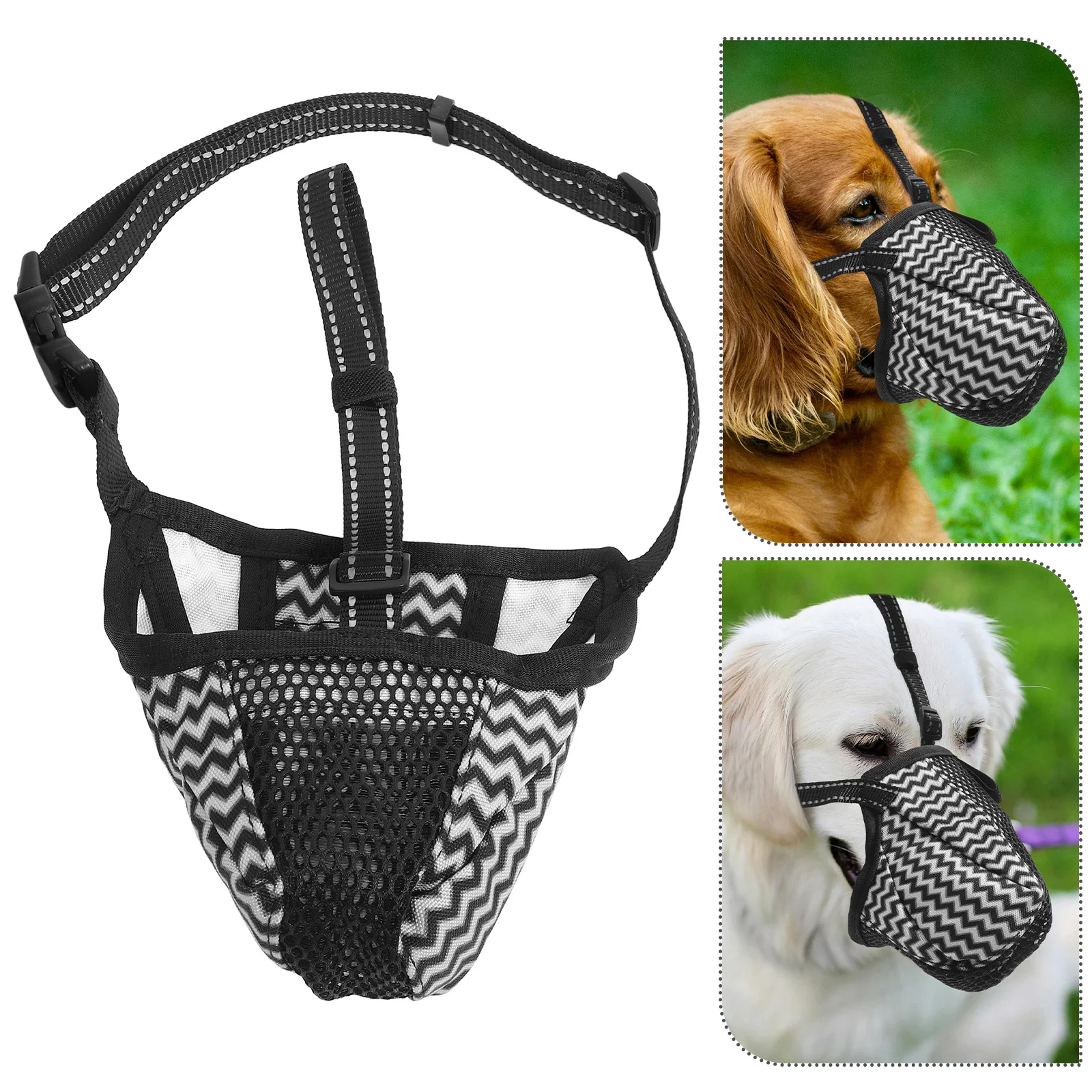 

Dog Muzzle Mesh Breathable for Medium Large Sized Dogs Anti-Bark Chewing Walking Mouth Mask Muzzle for Small Dog