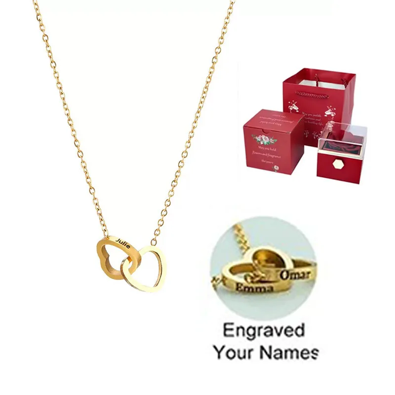 2025 Love Gift 1pc Custom name Eternal Heart Necklace