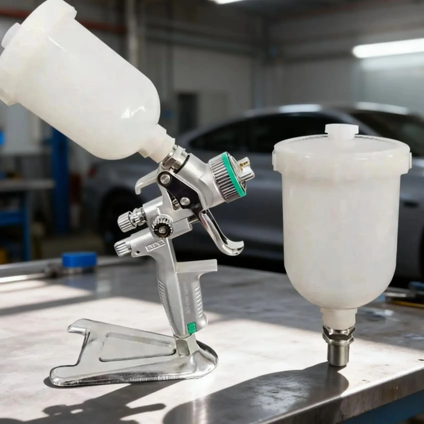 

White Plastic Spray Gun Pot Cup for German SATA 250ml 4400 Model Small Repair Pneumatic Paint Cup