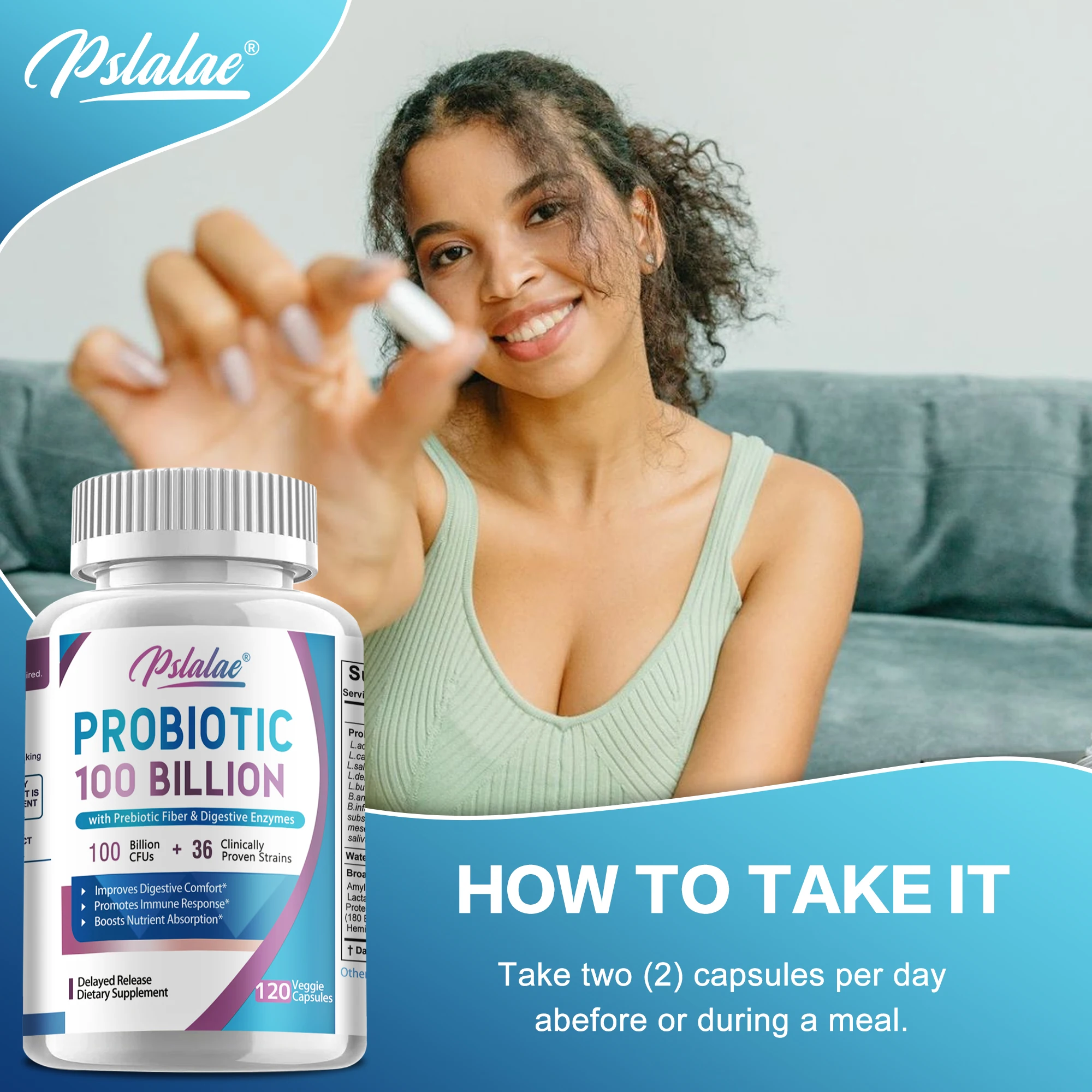 Probiotika 100er Milliarden – Hilfe bei der Darmgesundheit, nährstoffreiche Verdauung, Gewichtsmanagement, Aufblaslinderung, Kalorienkontrolle