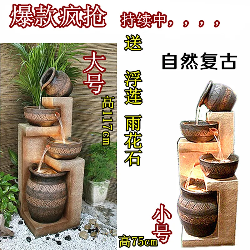 

Creative Decorative Craftsmanship for Flowing Fountains, Feng Shui Brings Wealth to the Floor, European style Water View Home De