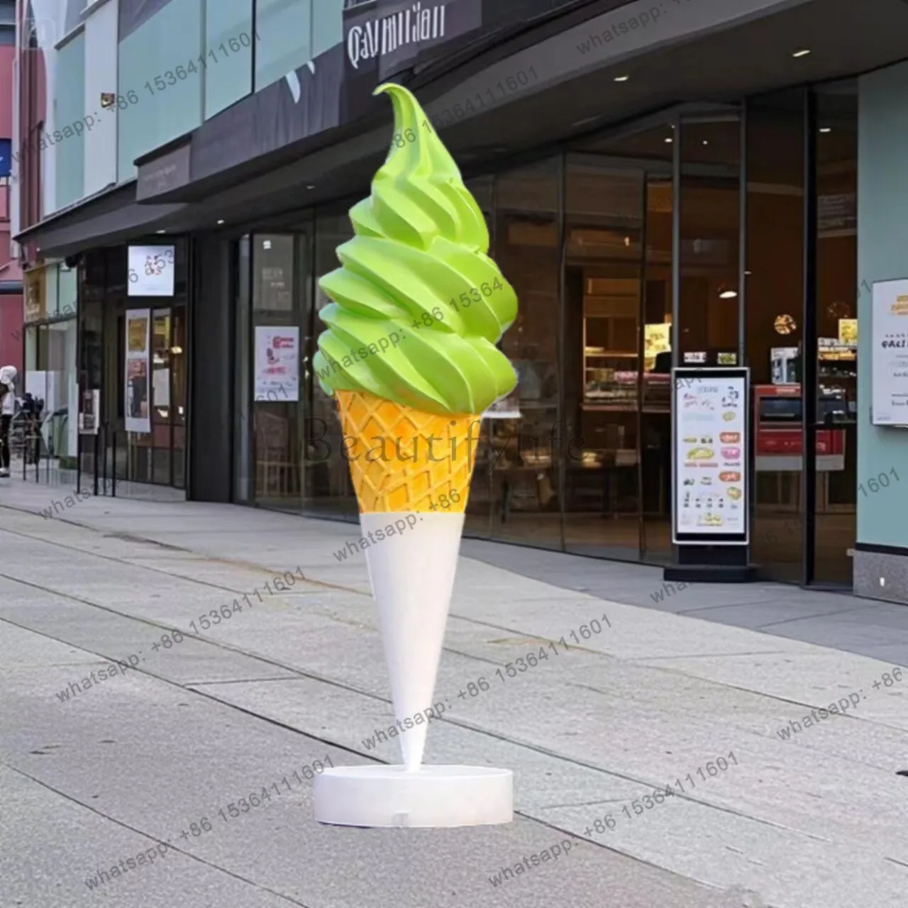 Ice cream sculpture shopping mall dessert shop entrance decoration indoor wall decoration