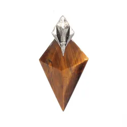 Crystal Trident Triangle Stone Pendants For Women Man Necklace DIY Natural Amethyst Fluorite Faceted Pendant Jewelry No Chain