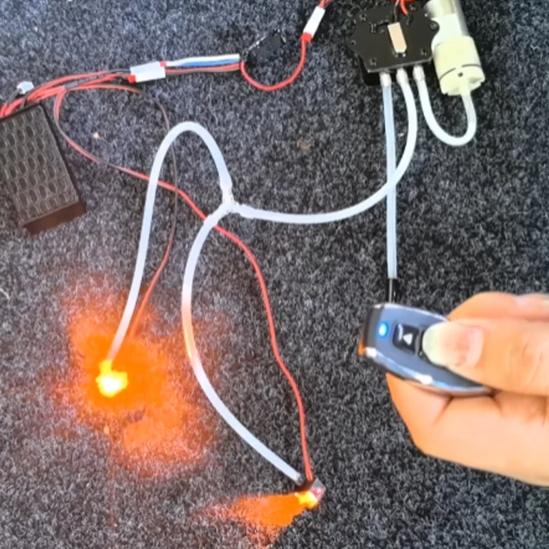 

Simulated Fire Tail Flame Lamp Remote Control Model Smoke Generator Light Linkage with Temperature Control for Various Model Car