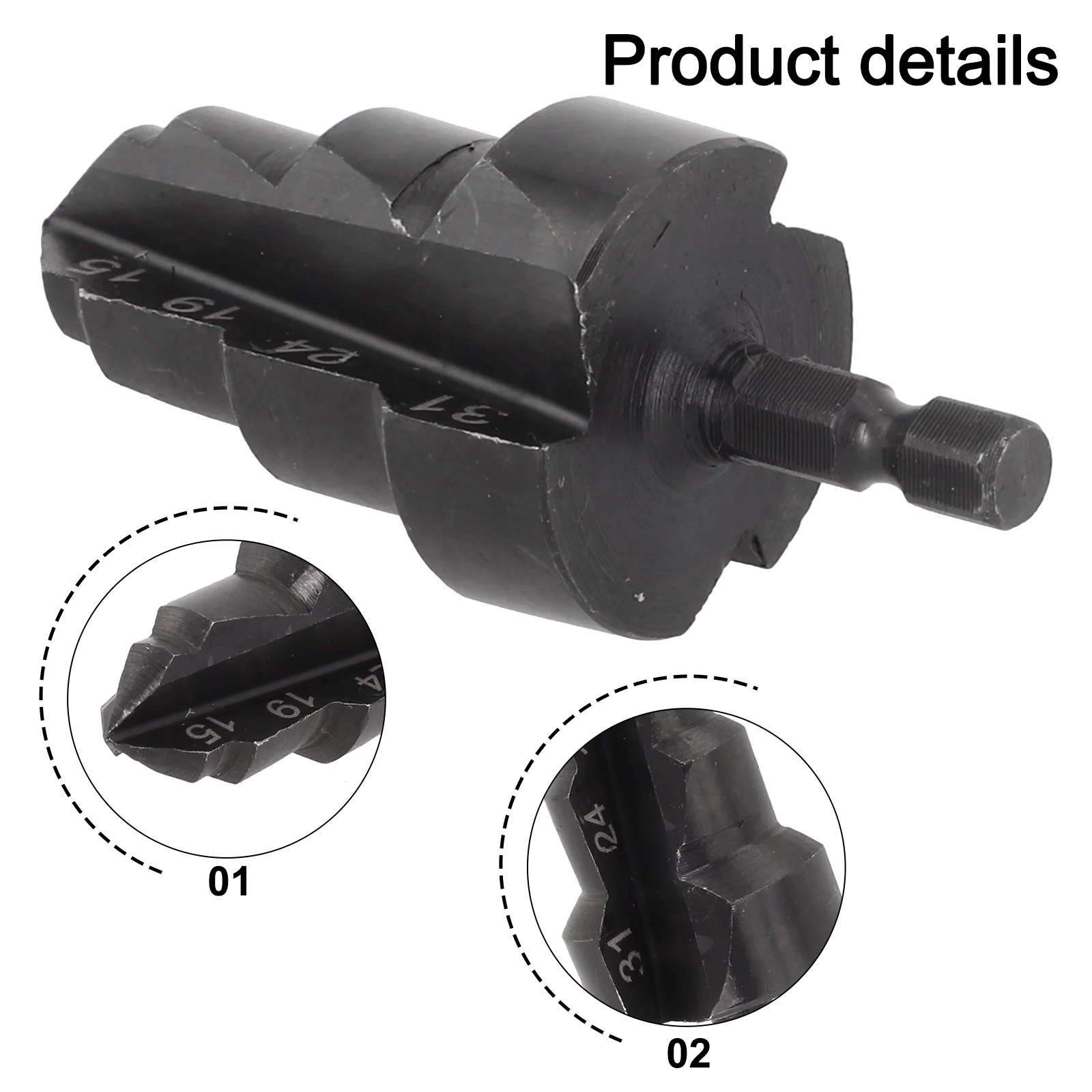 PPR Lifting 1 In 3 Hex Shank PPR Drill Bit Water Pipe Expansion Drill Punch Plumber 15-31mm Stepped Drill Bit Full Open Process