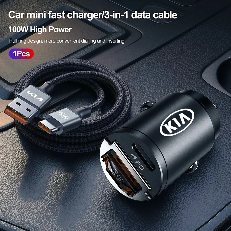 USB صغير سيارة شاحن سريع كابل نقل بيانات/ولاعة السجائر تحويل المكونات لكيا سبورتاج Ceed Seltos كرنفال سورينتو بوريغو ريو K5