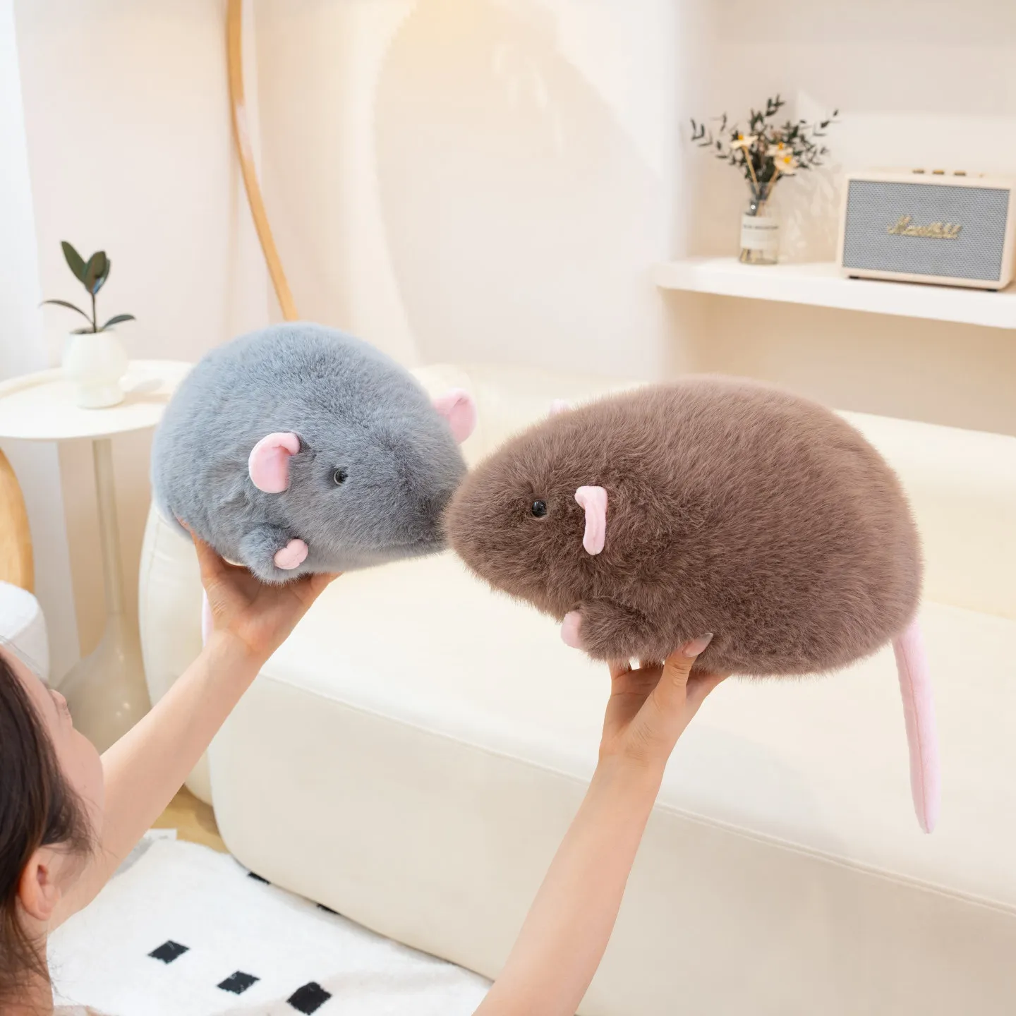 Schattige muis knuffel 18/35cm rat pluche pop grijs bruin zacht knuffeldier speelgoed kind verjaardagscadeau kerstcadeau