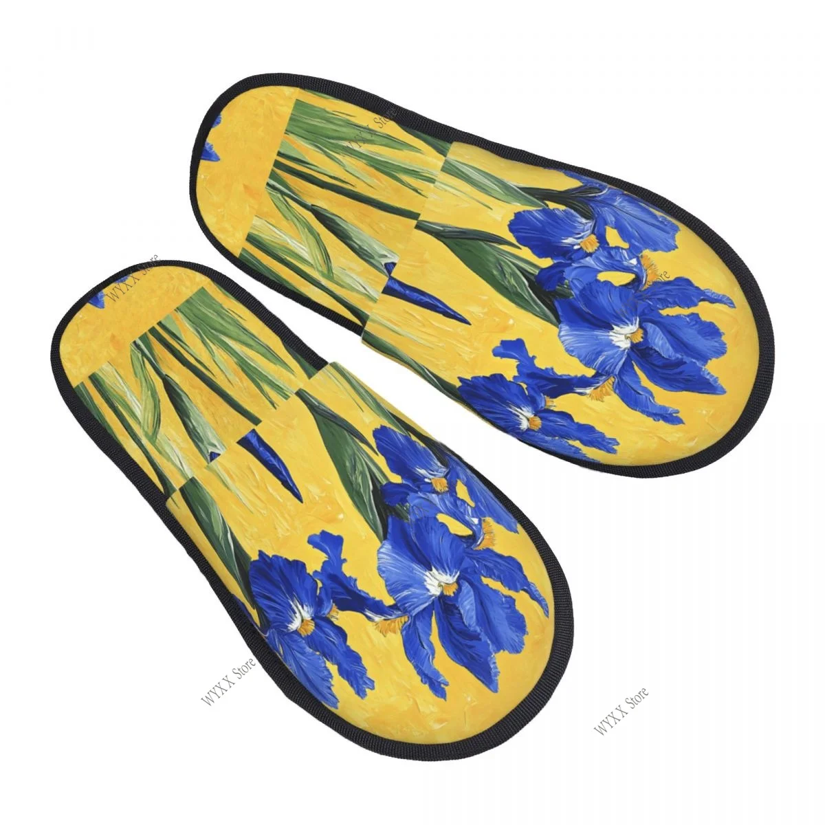 

Домашние тапочки Van Gogh Irises 2, зимние теплые плюшевые тапочки на зиму, мягкие