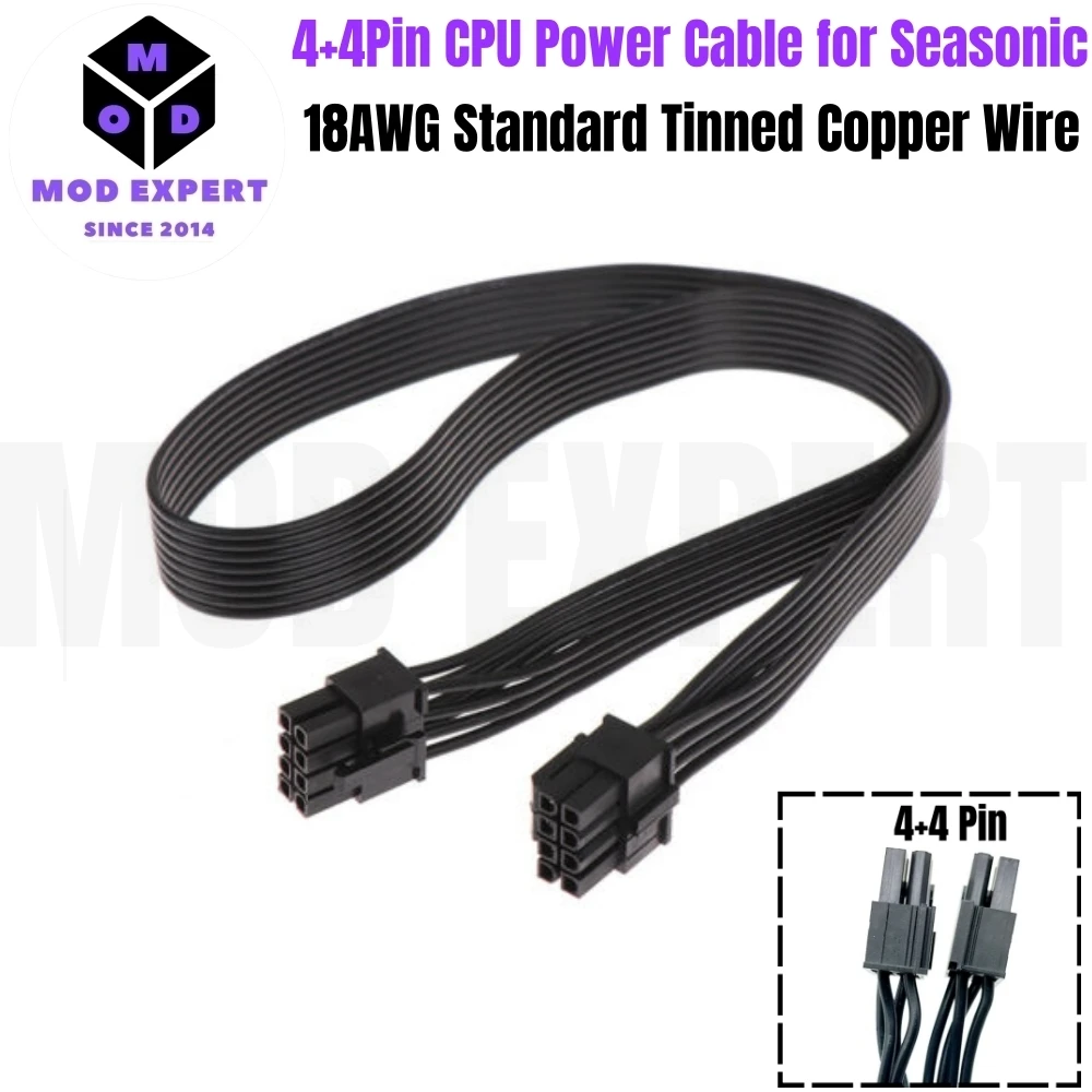 PSU 8Pin to 4+4Pin EPS/ATX12V CPU Power Cable for Seasonic FOCUS PLUS GX-1000, GX-850, GX-750, GX-650, GX-550 GOLD Modular Power
