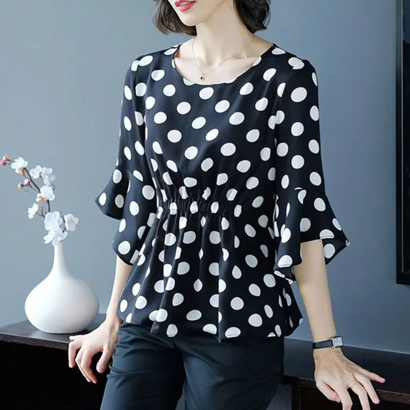 O-neck Short Sleeve Tops for Women, Loose Shirts for Office Lady, Casual and Simplicity, All-match Clothes, Summer Fashion