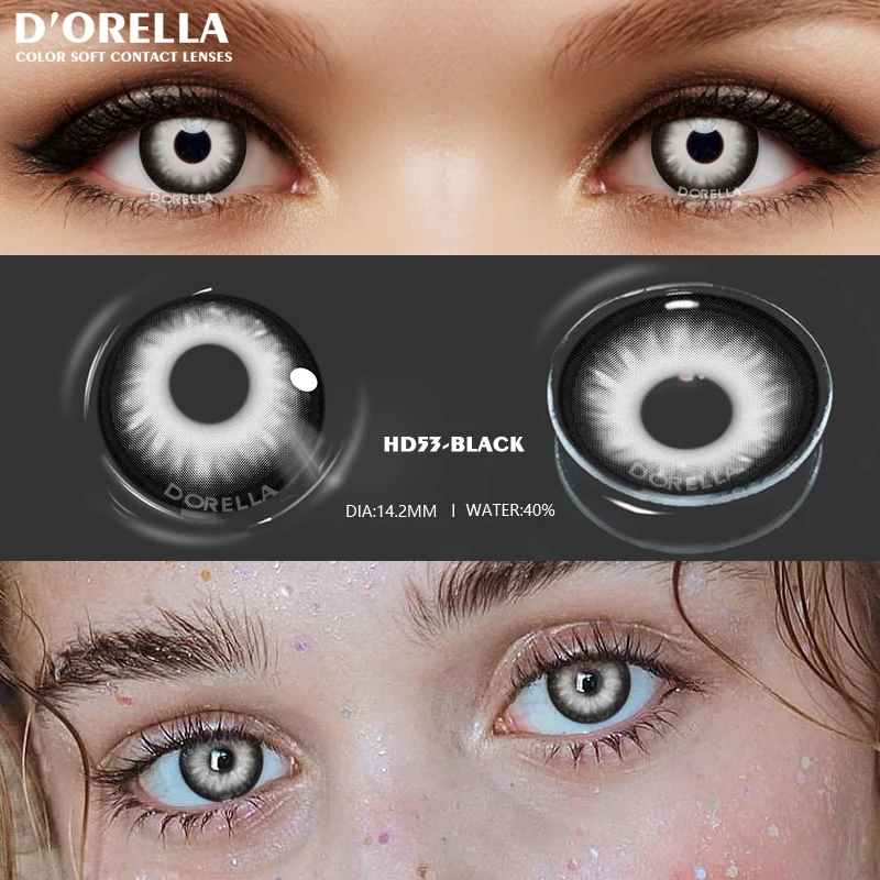 D\'ORELLA 1 Pair(2pcs) Colored Contact Lenses For Eyes Cosplay Colored Lenses Blue Contact Lenses Cosmetics Pupils Eye Color Lens