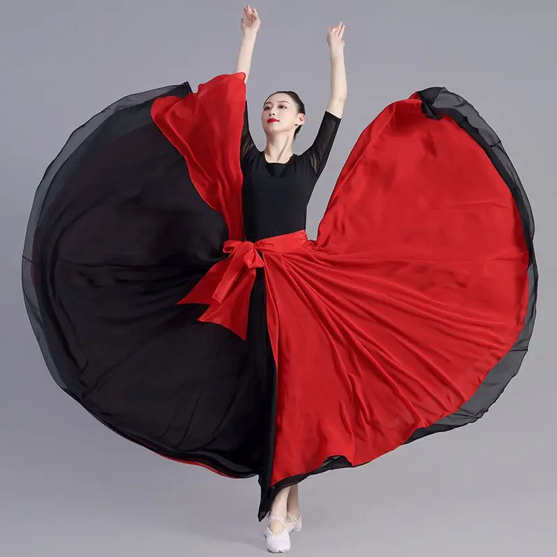 720-degree swing skirt, double-layer classical dance, square dance, art examination, jazz dance, national dance skirt