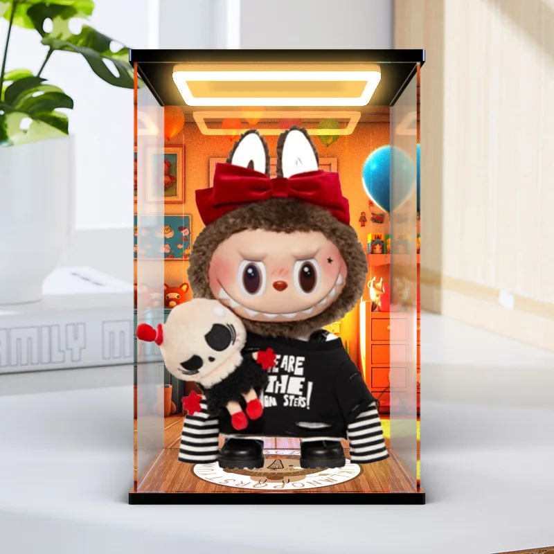 

Vntine's Day LABUBU Plu, акриловая коробка для хранения игрушек, пузырьковый коврик Labu, акриловый светильник, коробка для хранения для организации спальни