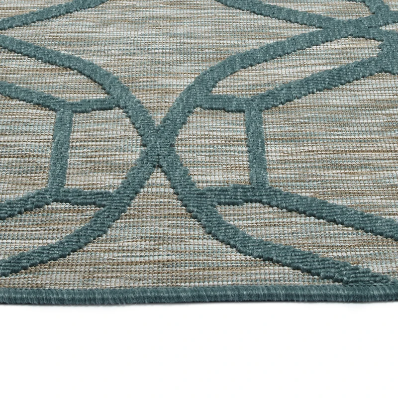 Contemporary, Transitional, Geometric, Textured, High-Low Cut & Loop 2' x 6' Runner