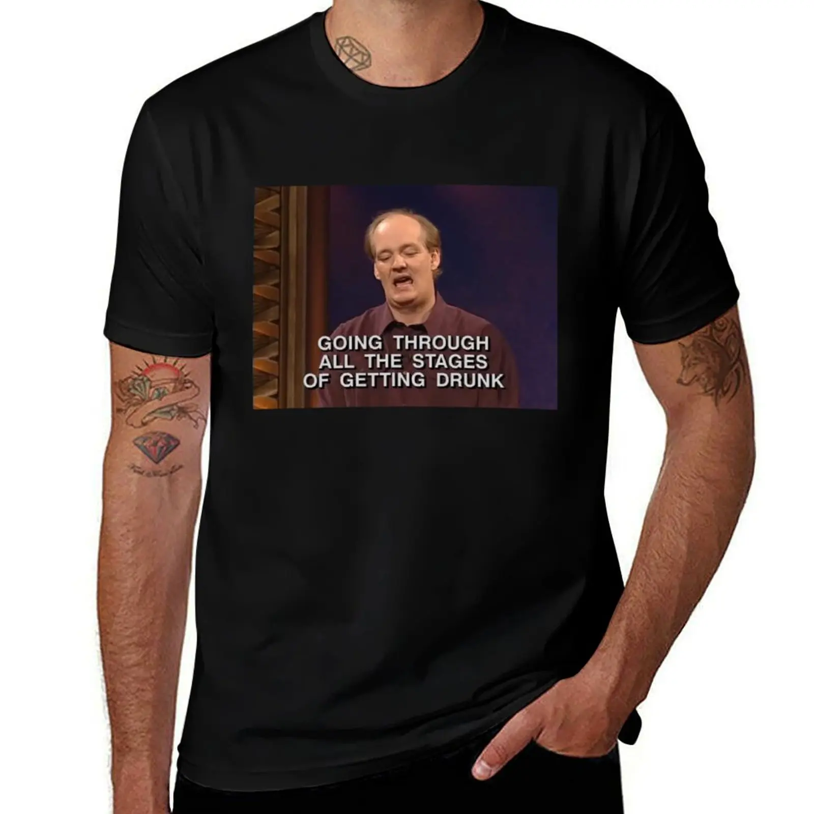 Colin Mochrie - Getting Drunk T-Shirt Basic Short Sleeve Cotton Blend T-Shirt