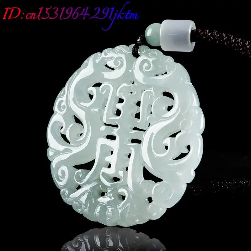 Burmese Jadeite Dragon Pendant Necklace Vintage Gifts for Women Real Jewelry Fashion Accessories Burmese Jade Natural Gemstone view 3