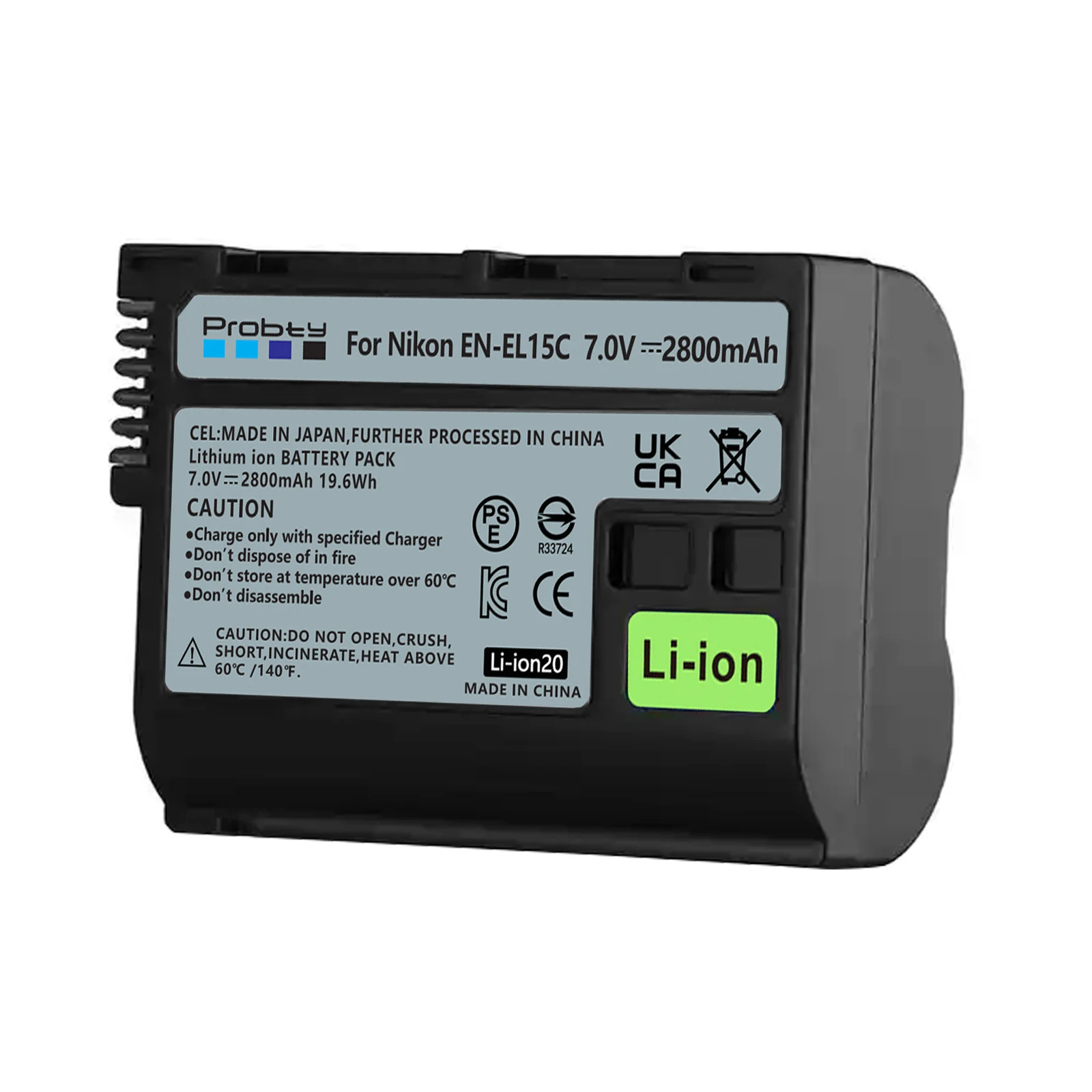 2800mAh EN-EL15C EN-EL15 Battery+LED USB Dual Charger for Nikon Z5,Z6,Z6 II,Z7,Z7II D600 D610 D600E D800 D810 D800E D810