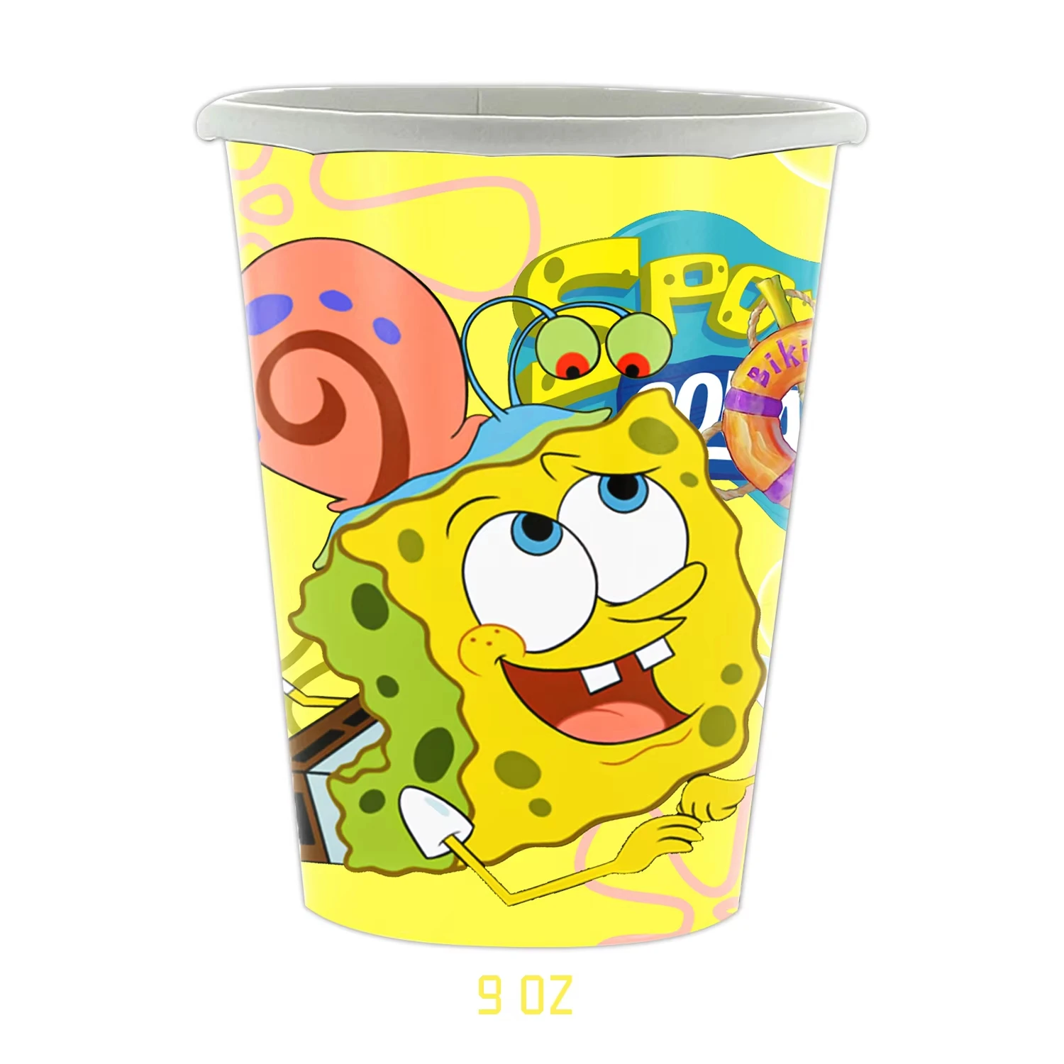 Sponge-Bobs Theme Cartoon Birthday Balloon Party Decoration Plate Cups Napkin Topper Tablecloth Kids Birthday Banner Baby Shower view 3