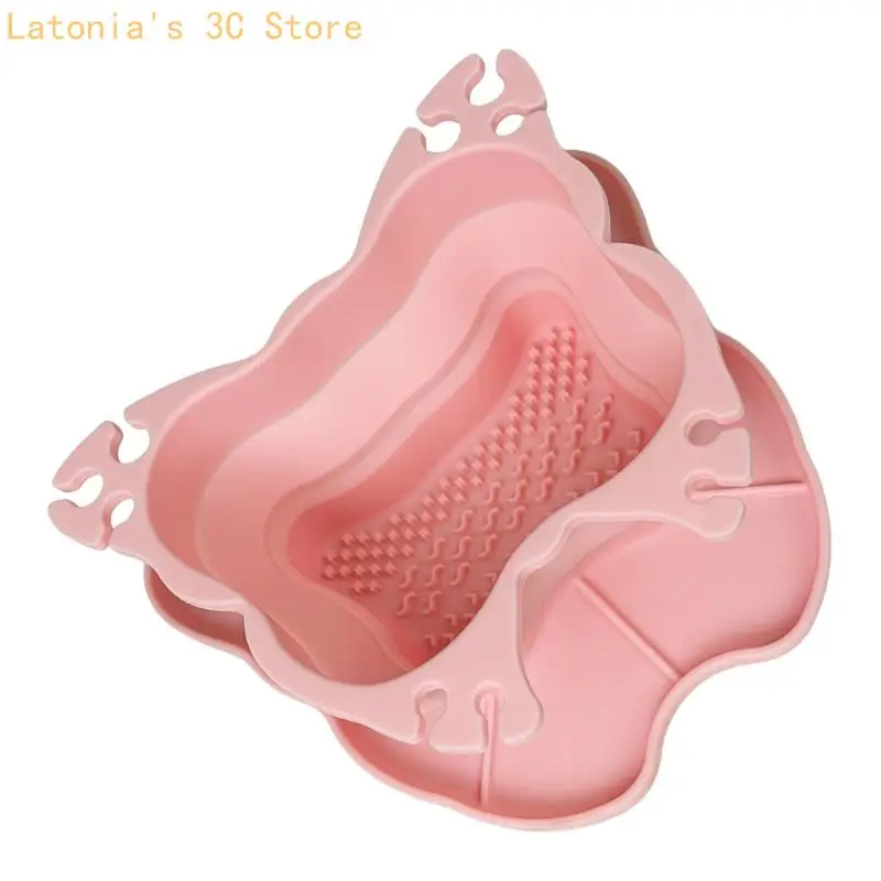 Make-up-Pinsel-Malpinsel-Spülbecher mit strukturierter Innenseite und Pinselhaltern X3UB – Detail 4