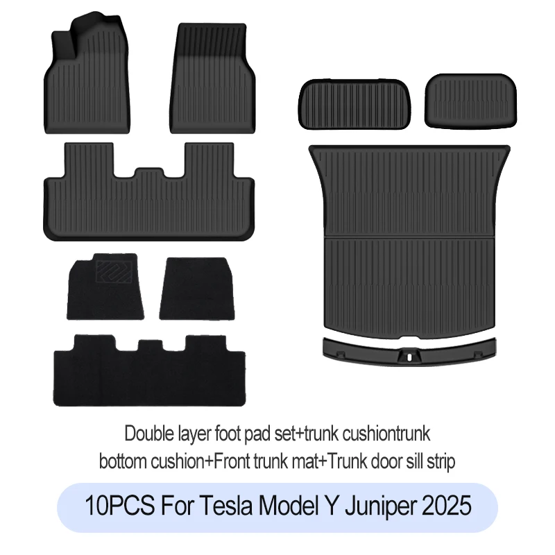 Tesla Model Y Juniper Premium/Performance 2025+ TPE vloermatten bagagemat slijtvaste voetmatten ModelY kofferbakmatten