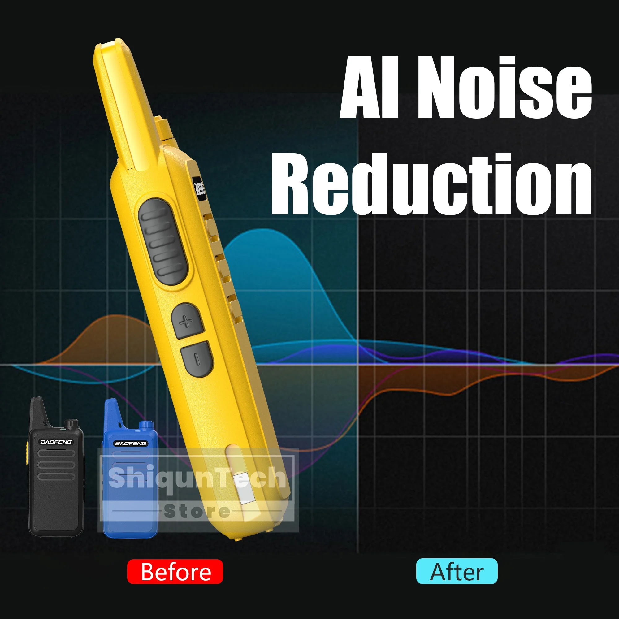 4 SZT. Baofeng BF-T20D Walkie Talkie 5W Redukcja Szumów Typ-C VOX 1500mAh Daleki Zasięg UHF Ulepszone BF-T20 KD-C1 Mini Radiotelefon Dwukierunkowy