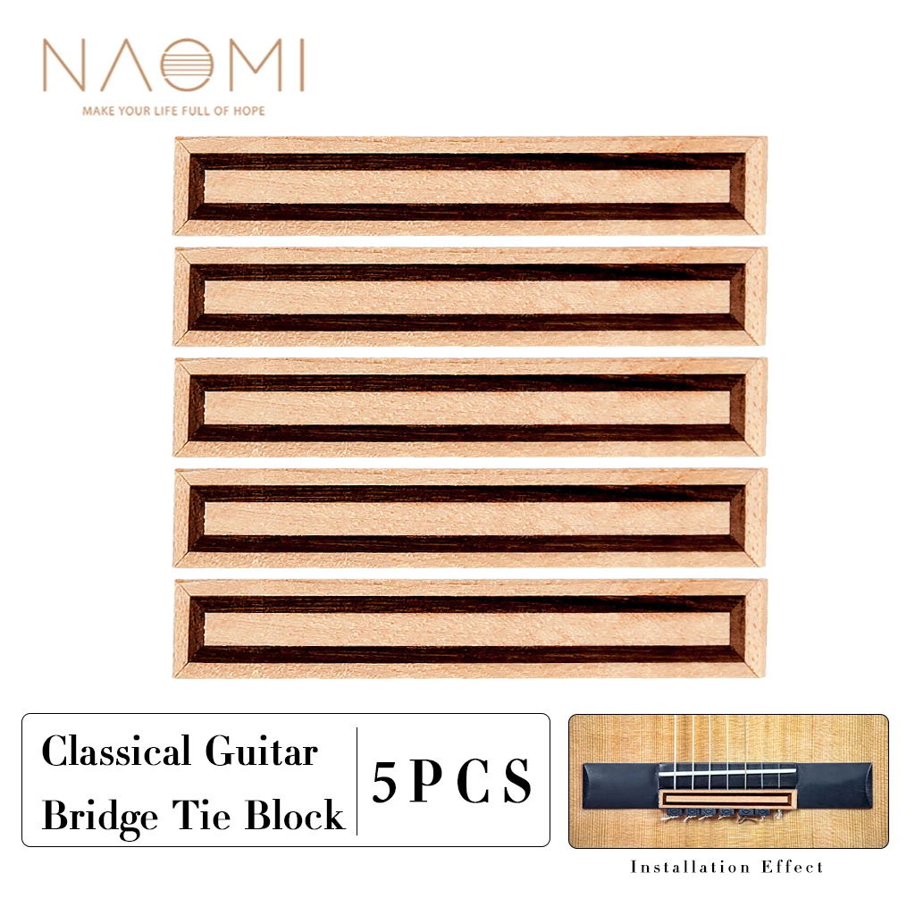 

NAOMI 5pcs Guitar Bridge Inlay Wood Bridge Tie Block Inlay Inlaid For Classical Flamenco Guitar Guitarra Accessories