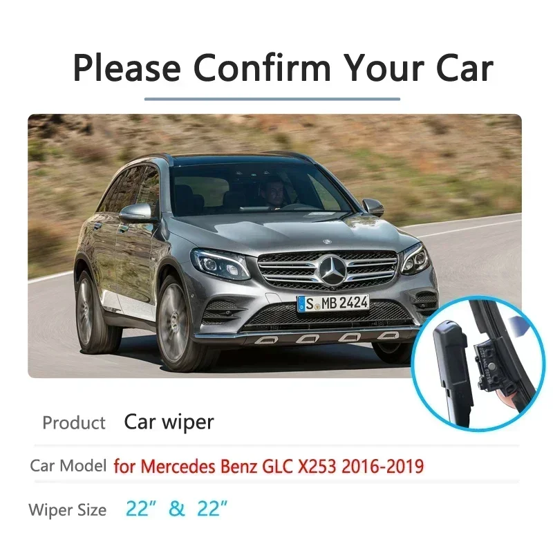 For Mercedes Benz GLC Class X253 C253 Windscreen Wipers Car Accessories 200 250 300 220d 250d 43 63 AMG 4Matic Car Wiper Blades