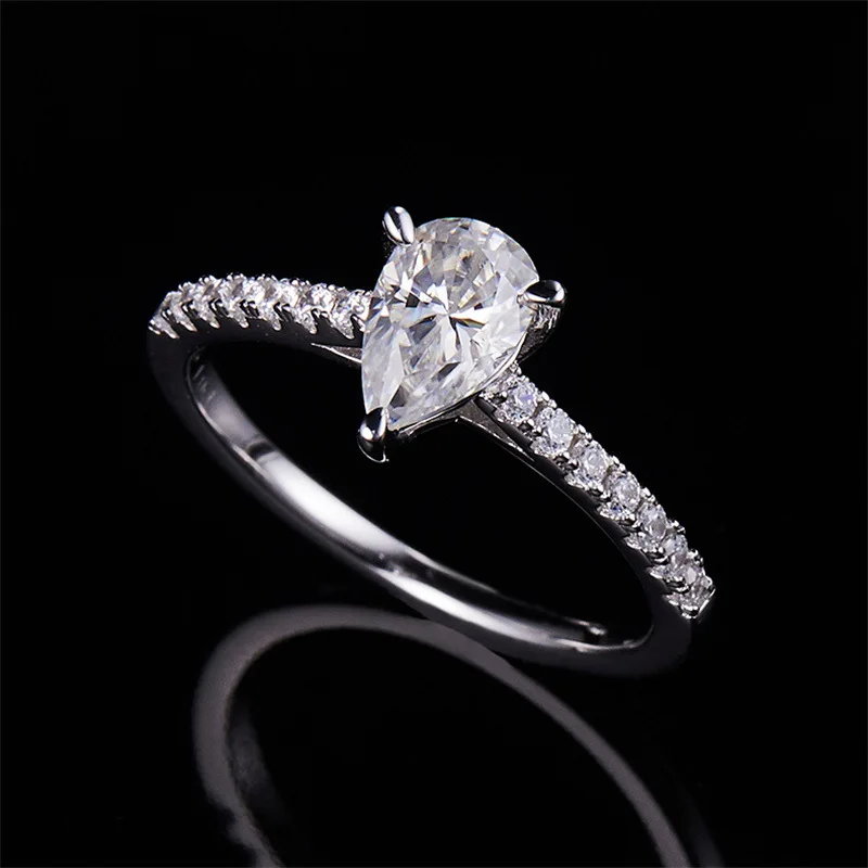 

Apaison Cute Rings for Women Classic Fine Jewelry 1ct Water Drop Moissanite 100% 925 Sterling Silver Girlfriend Ring Wholesale