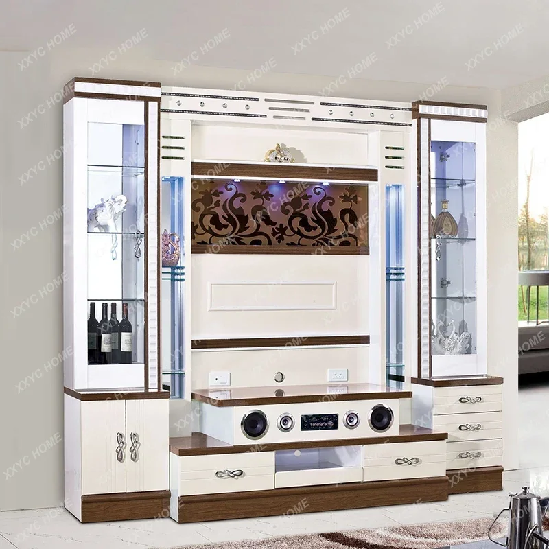 XXModern Design White Wood Tv Stand Storage Display Wall Cabinet Home Furniture Luxury Led Wooden Living Room Tv Cabinet
