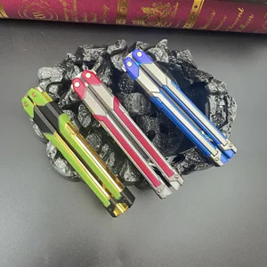 Valorant Game Merch Craft Toy, 20 cm (7.8 pulgadas), cuchillo de mariposa RGX plegable, metal de aleación de zinc, viene con vaina, no afilado 10 mejores valores de cuchillo de ventas - №9