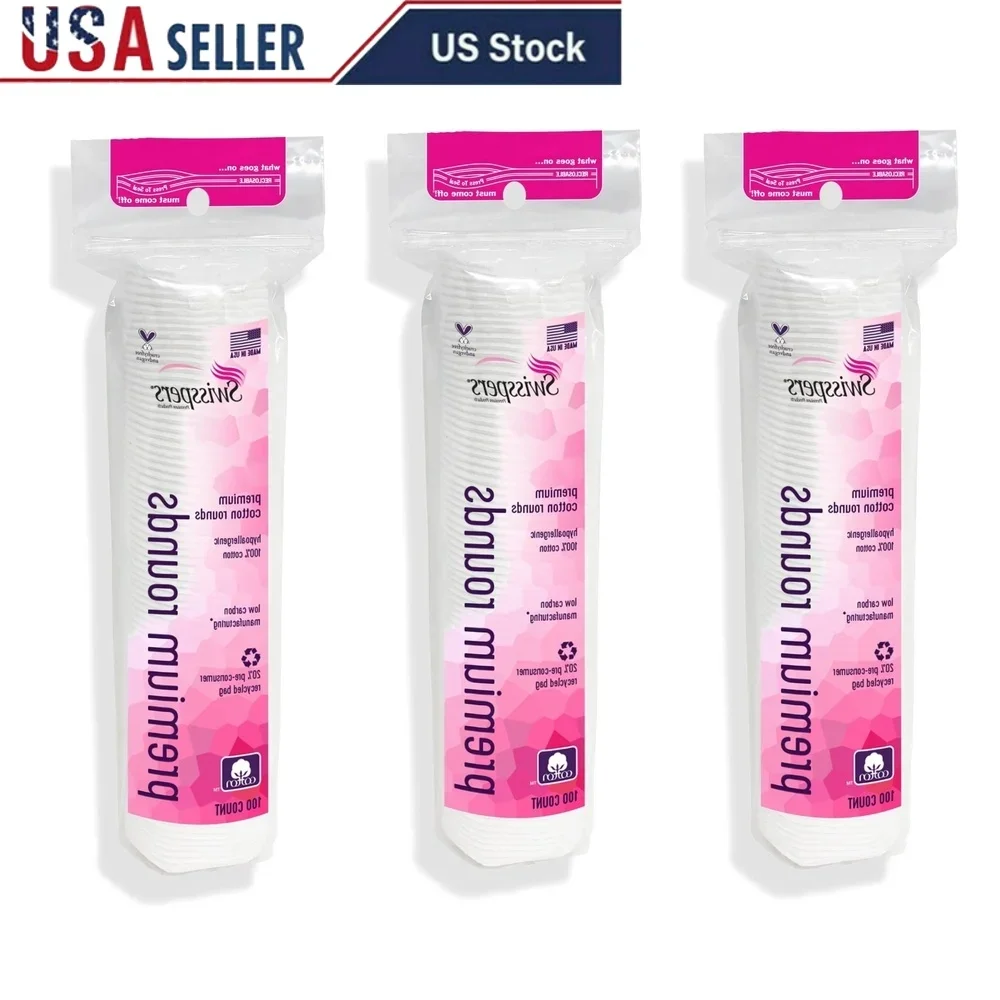 

Chlorine Free Cotton Rounds Premium Dual-Sided Soft Absorbent Hypoallergenic Sensitive Skin Safe Biodegradable Makeup Removal