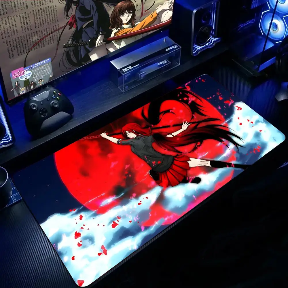 Saya Kisaragi Anime-Charakter-Mauspad, großes Gaming-Mauspad mit LockEdge, verdickte Tischunterlage für Computer-Tastatur und Schreibtisch