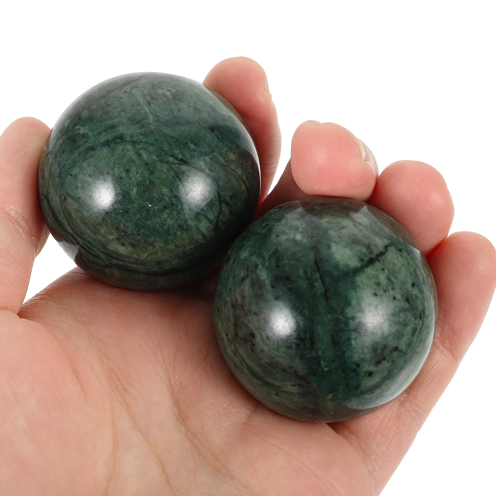 

2Pcs Jade Hand Exercise Massage Balls Handballs Palm Therapy Gift for Elders Chinese Hand Exercise Balls