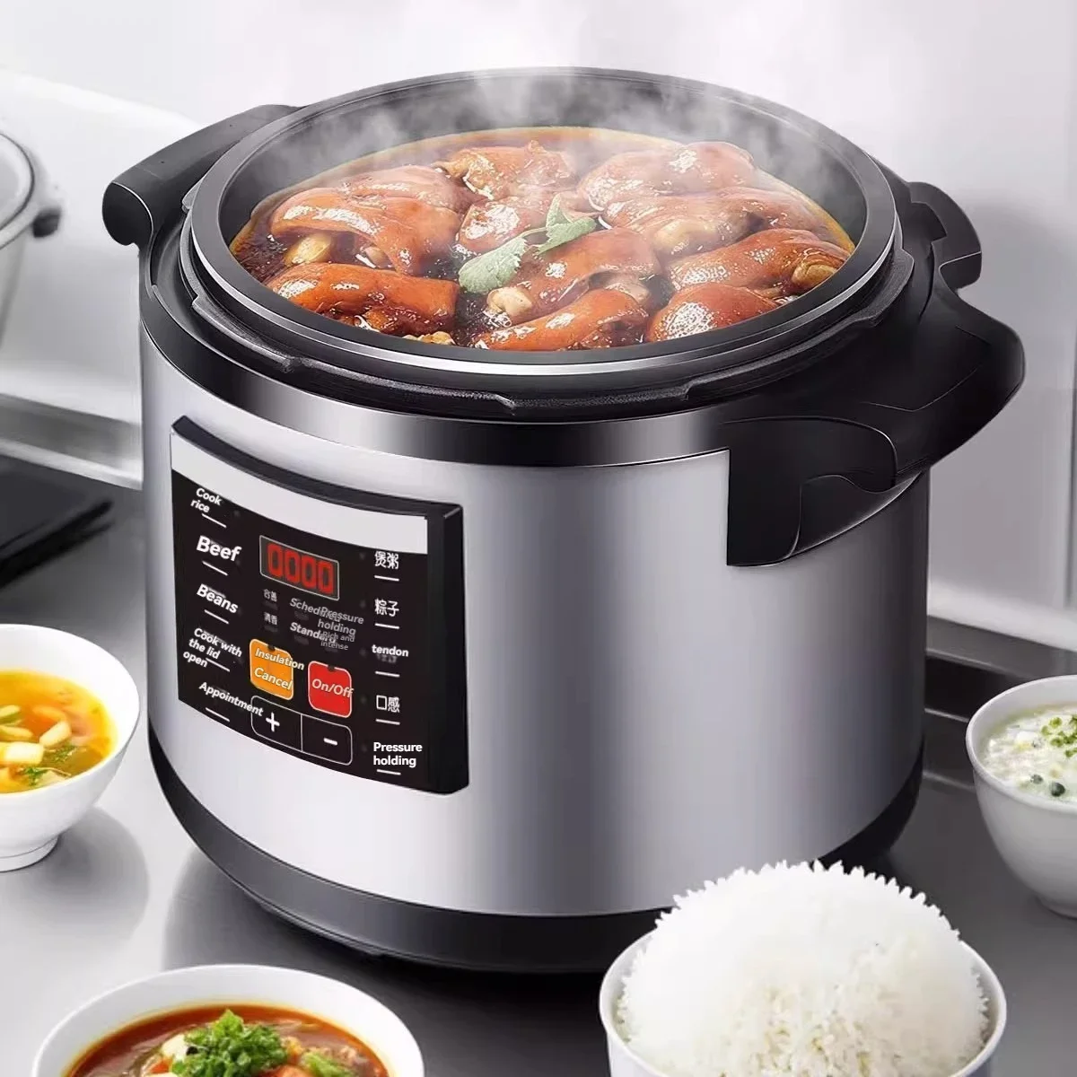Full automatic commercial electric pressure cooker Super large pressure cooker for porridge 8-65L large capacity pressure cooker