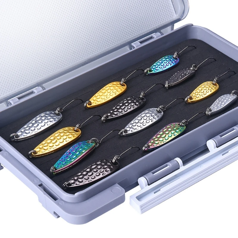 Fishing Spoon Lures Set, 24 Piece Trouts Stream Baits with 2 Box 4XBB