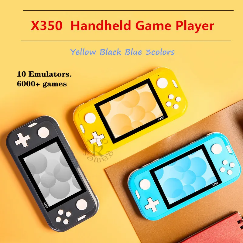 

Портативная игровая консоль X350, мини Ретро консоль с 6000 + играми, 3,5 дюймовый IPS экран для эмуляторов GBA/MD/FC 10