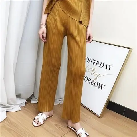 

Pleated pants for women's high-end Harlan pants, spring and summer casual nine point radish pants, new style