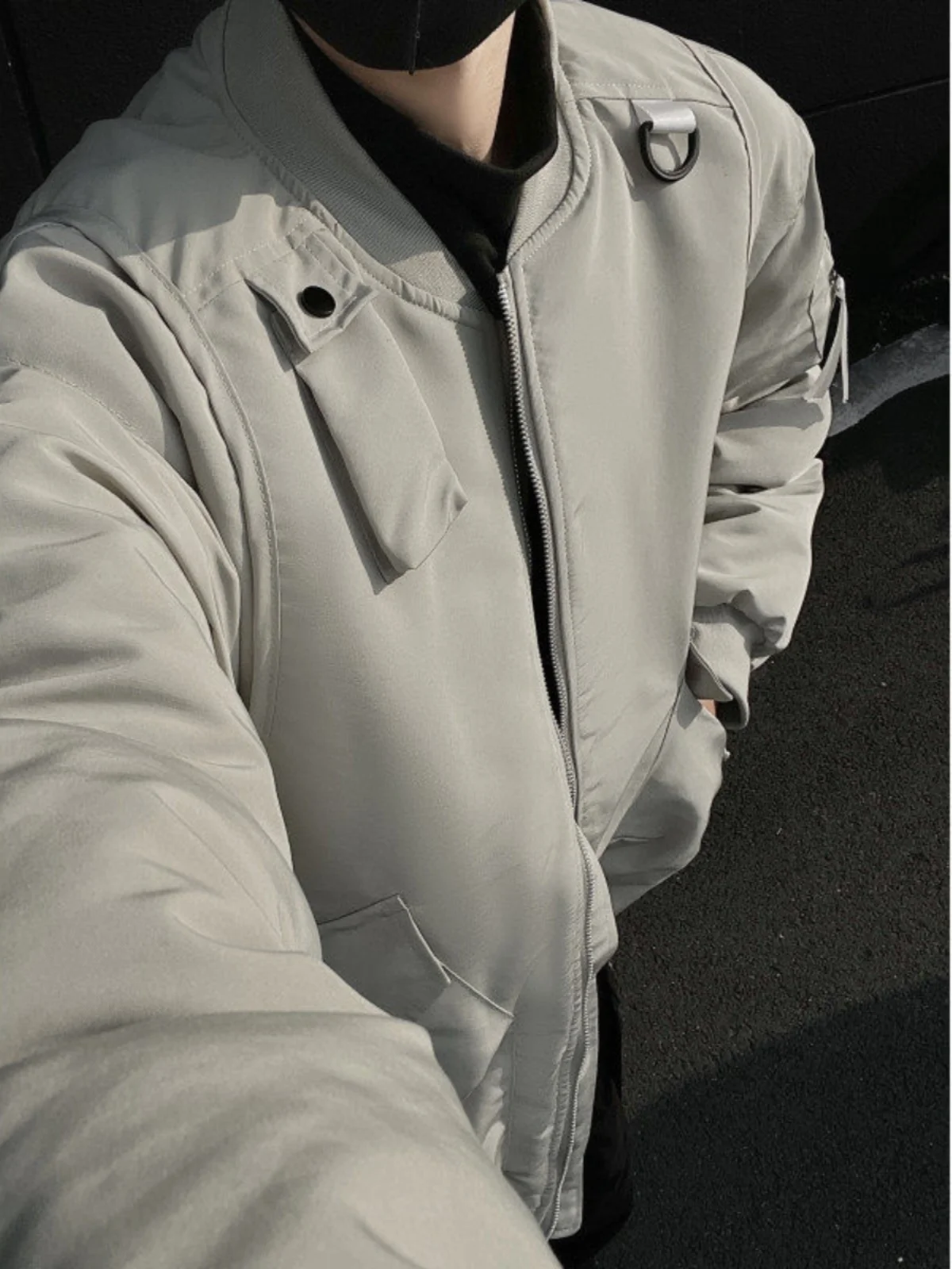 

Thiened American Sle ey Baseball Pilot Jaet Men's Winter Workwear Coat Cleanfit Harlington Youth Faion Cotton Clothes