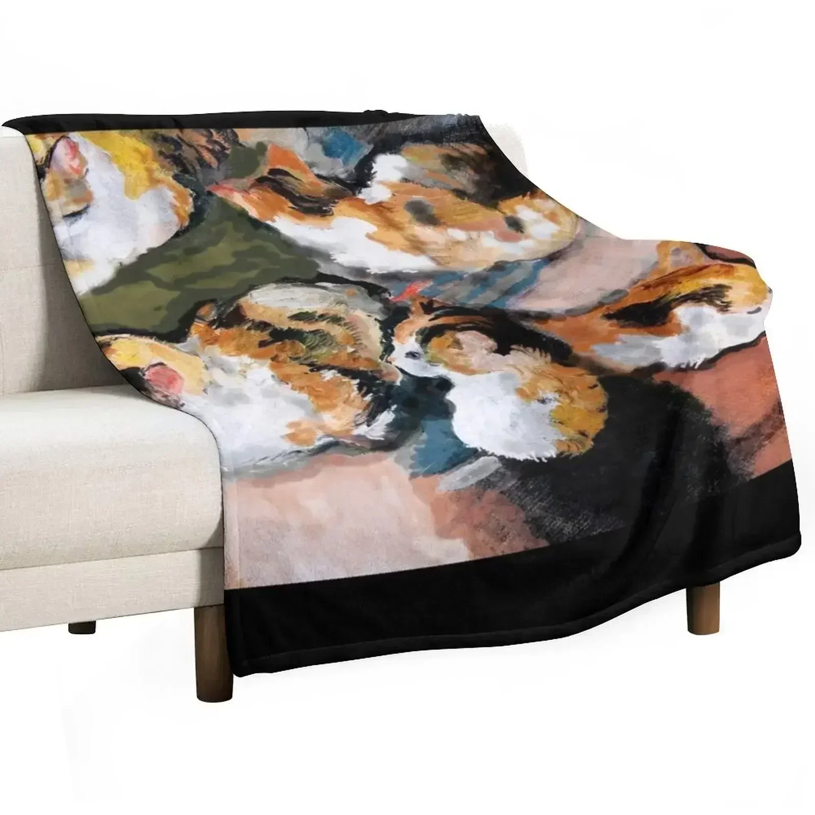 Calico Kitties! Throw Blanket Travel Sofa Throw Extra Large Throw Beach Fashion Sofas Custom Blankets