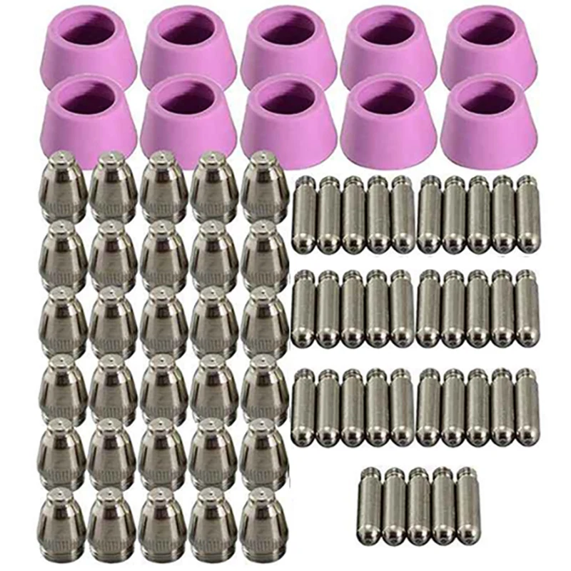 100Pcs AG60 Plasma Cutting Machine Consumable SG55 Plasma Cutter Accessories Plasma Torch Tip Electrode Cutter Kit