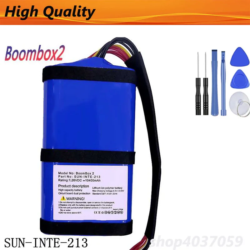 10400mAh Speaker Battery For JBL Boombox 2 Boombox2 Loudspeaker Player Battery Replacement Bateria + Tools
