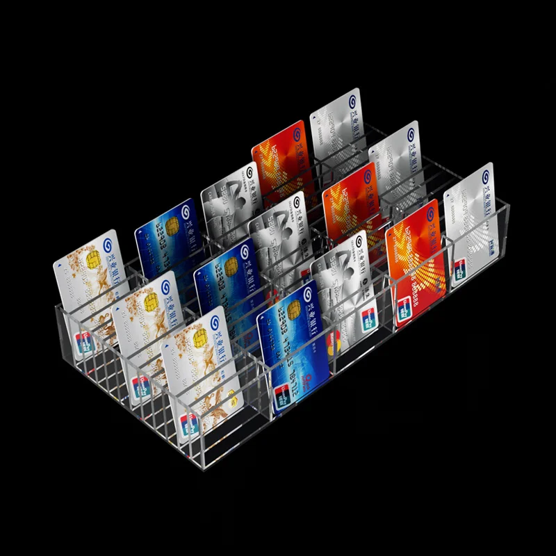 12-60 Grid Acrylic Trading Card Holder Baseball Card Organizer Acrylic Hotel Ktv Front Desk Multi-Cell Room Card Storage Box