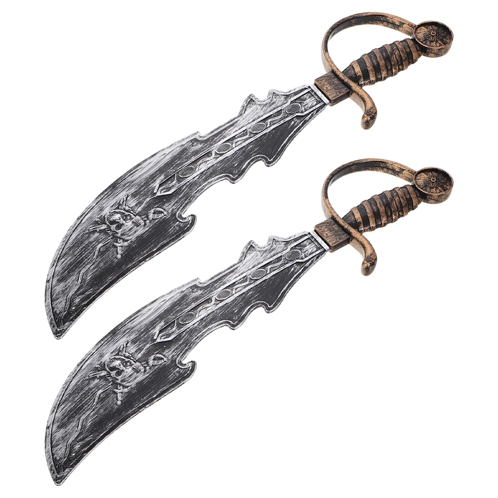 

2pcs Pirate Plastic Swords for Party Decorations Kids Halloween Cosplay Props Costume Accessories Roman for Party