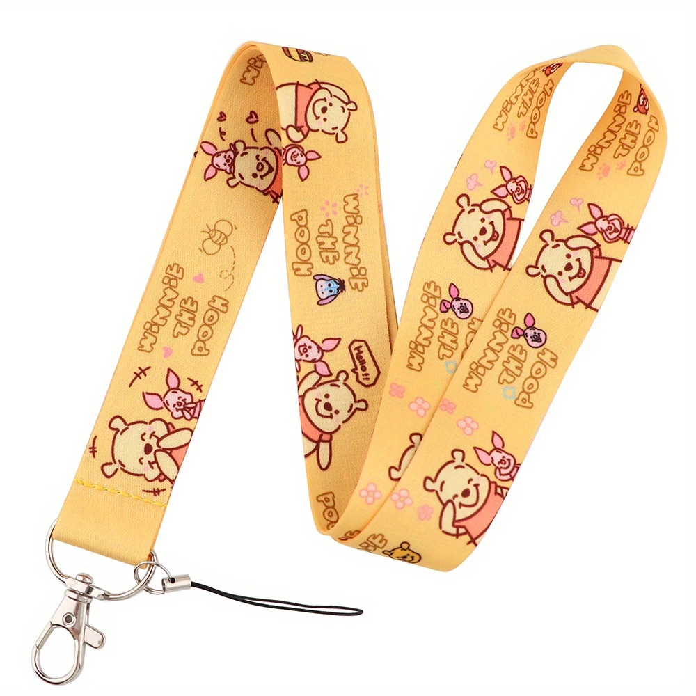 Winnie the Pooh Stitch Cordino per chiavi Portachiavi Porta badge ID Carta di credito Pass Hang Rope Lariat Telefono Fascino Regalo